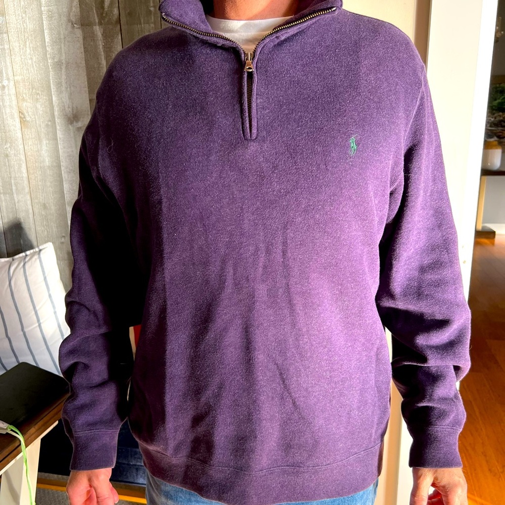 Polo Mens 3/4 zip sweater good condition, gently worn L